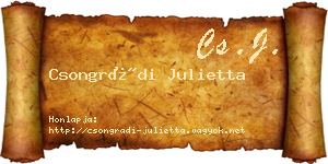 Csongrádi Julietta névjegykártya